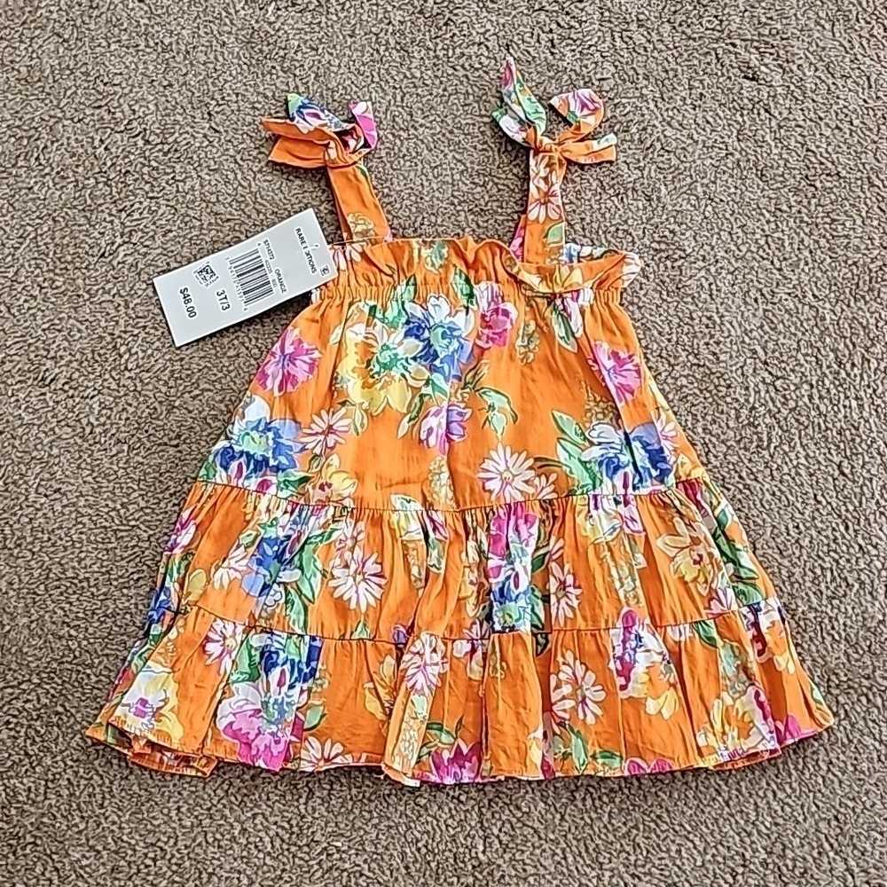 Rare Editions 3T Girls Floral Tiered with Bow Ties Ruffle Dress